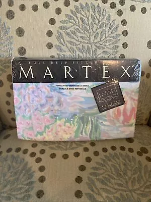 Vintage 80’s Martex Percale Monet Lillies Full Deep Fitted Sheet NIP Small Tear • $9.95