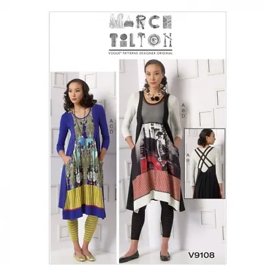 £17.50 • Buy Vogue Ladies Sewing Pattern 9108 Tops, Patchwork Dresses & Leggings (Vogu...