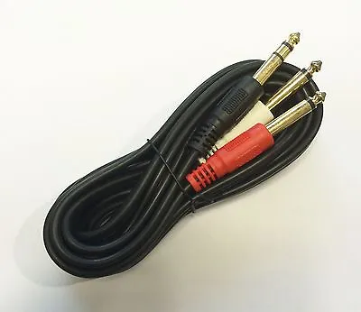 £7.99 • Buy Stereo 1/4  (6.3mm) Jack Plug - 2 Mono Jack Plug Insert Cable / Lead, Roni GL19