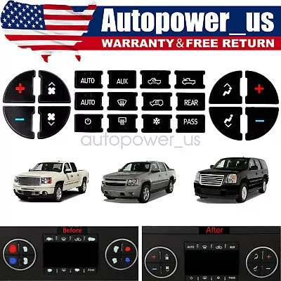 For 07-14 Chevy Suburban Climate Control Button Decal Dash Switch Stickers New • $4.49