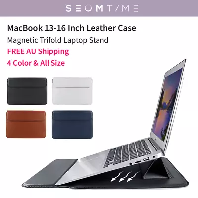 MacBook Air 13 14 16  New MacBook Pro Slim Sleeve Leather Laptop Bag Stand Case • $17.58