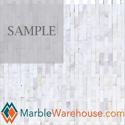  White Jade Splitface Marble Tile 12 X12  Mosaic 3/8 X1 1/8 + Free Shipping • $15