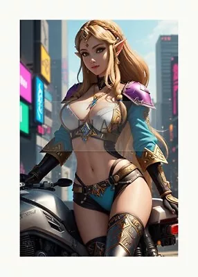 Biker Zelda 4 X6  Picture On 5 X7   High Gloss Digital Art Print Paper • $5.99