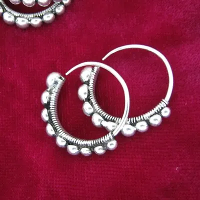 Personality Fashinal Nice Gift Pure Handmade Miao Silver Circle Earring 1pair • $20