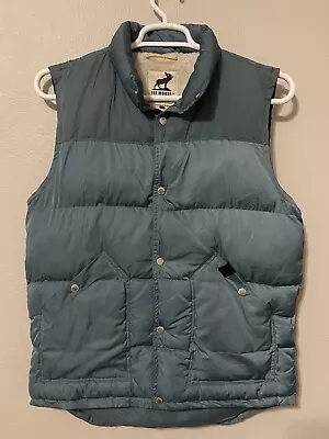 Fat Moose Puffer Vest Men’s Small Green Button Down Metal Snap Pockets Denmark • $34.95