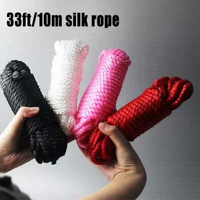10M 33FT Bondage Silk Rope Body Harness Belt Japanese Shibari Tie Up Restraints • $10.46