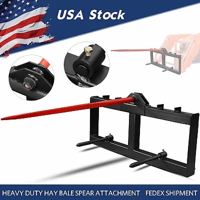 $297.99 • Buy Skid Steer 49  Hay Bale Spear Attachment Heavy Duty Tractor Bale Handling Hitch