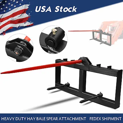 Skid Steer 49  Hay Bale Spear Attachment Heavy Duty Tractor Bale Handling Hitch • $263.99