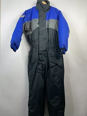 North 49 Full Ski Suit One Piece Snowsuit Retro Gear Black Blue Small • $49.99