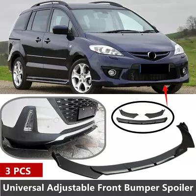 Add-on Universal Fit For 2006-2010 Mazda 5 Front Lip Spoiler Splitter Lip Black • $69.99