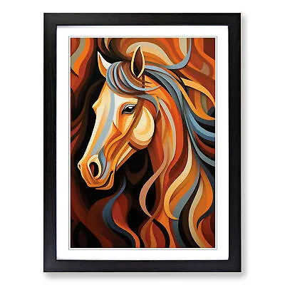 Horse Op Wall Art Print Framed Canvas Picture Poster Home Decor Living Room • £34.95