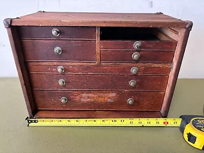 Vintage Wood And Metal Machinist 7 Drawer. Missing Front Flap And 1 Drawer. • $39