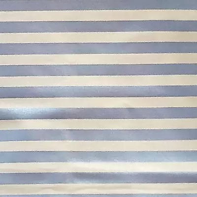 P Kaufmann Light Blue Shimmer Stripe Fabric Lightweight Upholstery 54x80 • $29.99