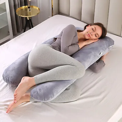 $19.99 • Buy U Shaped Pregnancy Pillow Maternity Full Body Belly Contour Support 51''X28 ''
