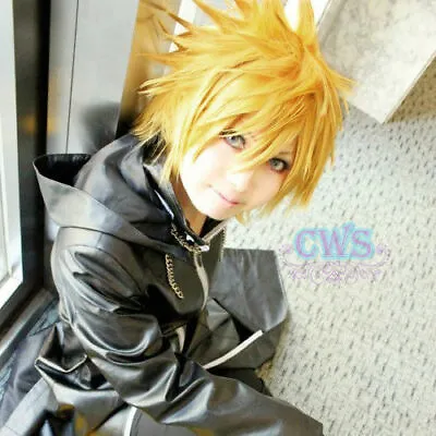 Kingdom Hearts Roxas Heat Resistant Short Yellow Blonde Anime Cosplay Wig{l} • $17.90