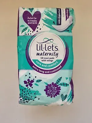Lil-Lets Maternity 10 Maxi Pads With Wings. Perfect For 0-3 Weeks Post Birth. • £7.50