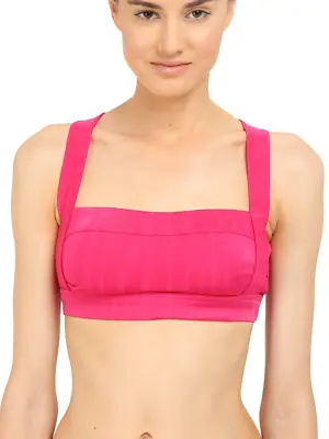 Adidas By Stella McCartney Women's Swim Top Sport Bra Glow Pink Nylon Size L • $59.99