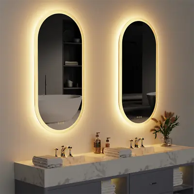 Stepless Dimming Illuminated LED Bathroom Mirror Vanity Makeup Wall Mounted 80cm • $139.95