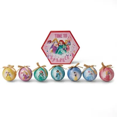 ~ Disney ~ 7 Piece Set Of Disney Princess Baubles ~ Christmas Decorations ~ • $29.99