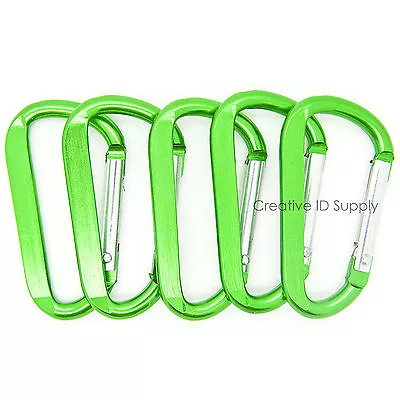 Lot Of 10 Green 2.25  Carabiner Spring D Belt Clip Key Chain Anodized Aluminum • $10.50