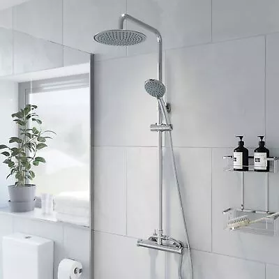 £62.97 • Buy Modern Chrome Thermostatic Shower Mixer Set Twin Head Exposed Valve Adjustable