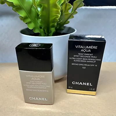 Chanel Vitalumiere Aqua #132 Skin Perfecting Light SPF 15 Chocolate 30ml • $49.99