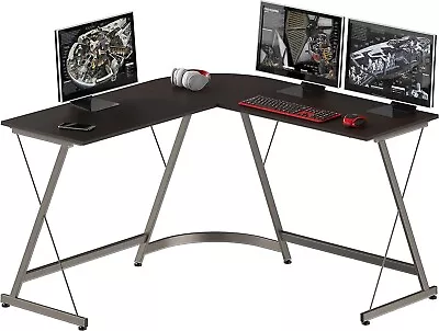 SHW Gaming Desk L-Shaped Office Computer Corner Table Espresso • $126.15