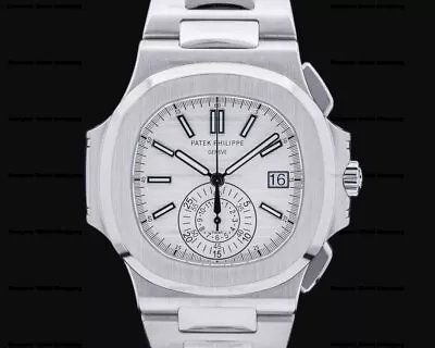 Patek Philippe 5980/1A-019 Nautilus 5980 Chronograph White Dial SS COMPLETE • $113700