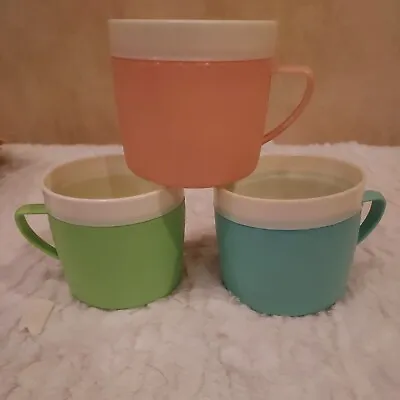 Vintage MCM 1950s Bolero Therm-O-Ware Mugs Cups Lot 3 Pastel Colors • $9.99