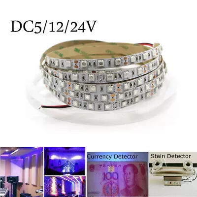 Uv Led Strip 5V 12V 24V 5050 395-400nm Banknote Verification Fluorescent Light  • £2.71