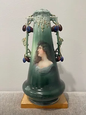 Antique Jean / Johann Haviland Vienna Austria Porcelain Vase W/ Woman Decoration • $175