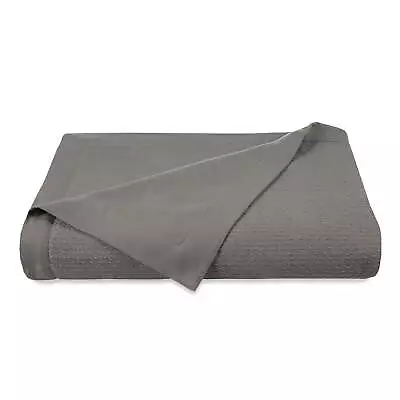 Vellux Reversible Cotton Sheet Solid Lightweight Couch And Bed Blanket Twin Grey • $36.59