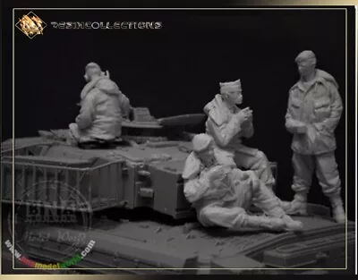 1/35 Resin Figures British Soldiers Tank Crew 4 Man WW2 Unpainted Unassembled • $14