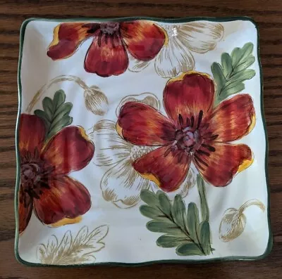 Maxcera  Poppy Garden   9  Square Ceramic Salad/Side/Dinner/Lunch Plate/Dish   • $13