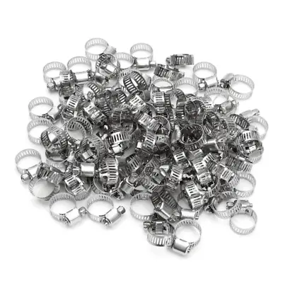 55 Pack Stainless Steel Adjustable Drive Hose Clamps Fuel Line Worm Clips 3/4 -1 • $8.99