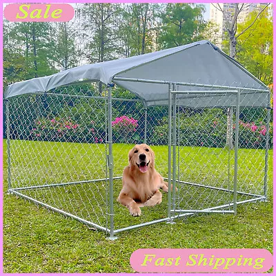 NEW 6.56' X 6.56' Dog Kennel Pet Dog Run House Shade Large Metal Poultry Cage UK • £181.78