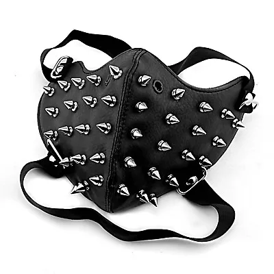 Metal Spike Hedgehog Punk Biker Mask Goth Rock Cosplay Masquerade • $26