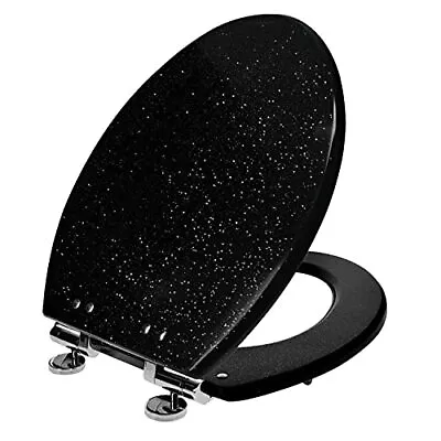 Home+Solutions Deluxe Resin Black Shimmer Decorative Elongated Toilet Seat Home • $49.99
