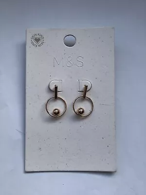 New Marks & Spencer Imitation Gold Round Stud Earrings Costume Jewellery  • £0.99