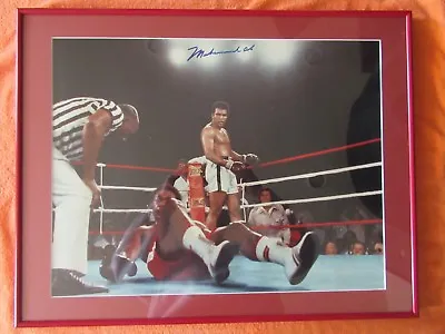 Muhammad Ali&George ForemanSignedbyAli16x20PhotoMatted&Framed-COAScoreboard Mint • $749.50