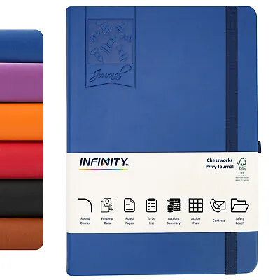 Notes Diary Journal Notebook A6/A5/A4 Lined Hardback Ruled Notepad Premium Book • £8.49