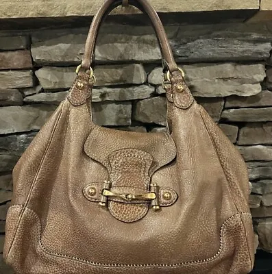 Beautiful Vintage GUCCI Horsebit Brown Leather Large Hobo Shoulder Bag • $325