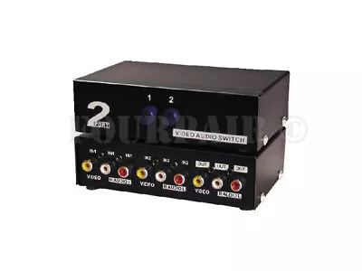 2-Port RCA Composite Video Audio AV 2-Way Switch Selector Switcher Splitter Box • $12.95