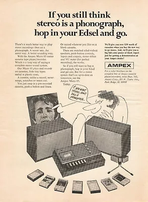 1968 Ampex Micro 85 Stereo Cassette Tape Player Vtg Print Ad • $7.99