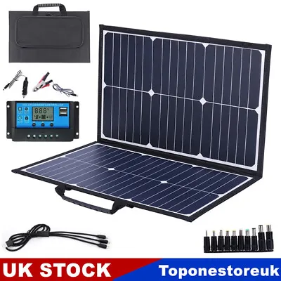 100W 12V Portable Foldable Solar Panel Kit For Generator Power Station Camping • £76.99