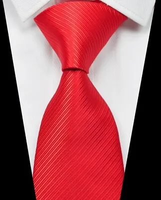 NEW Solid STRIPE Classic Skinny 100% Silk Jacquard Woven Necktie Men's Tie 3.15  • $4.99