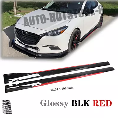 For Mazda 3 2 5 6 78.7  Red Side Skirt Extension Body Kit Lip Splitters • $59.99