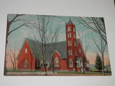 Middleburg Pa - Old Snyder County Postcard - Evangelical Lutheran Church • $4.99