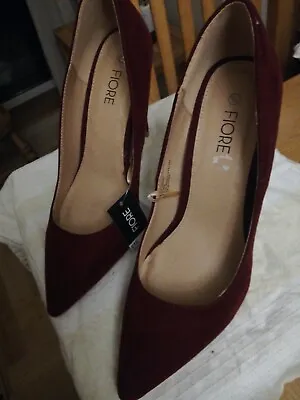 £10 • Buy Matalan Fiore Deep Red Stiletto Shoes Size 6 NEW