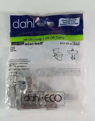 NEW Dahl 611-33-31 -BAG / Mini-Ball- 5/8 OD Comp X 3/8 OD Comp Valve • $15.98